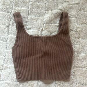 Aritzia Babaton Sculpt Knit Squareneck Cropped Tank
